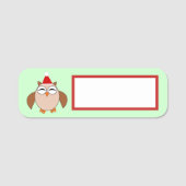 Porte-nom Chouette de Noël (Devant)