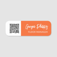 Citrouille Orange Blanc QR Code Brush Script
