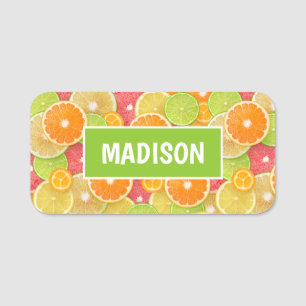 Porte-nom Citrus coloré nom personnalisé