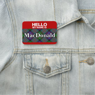 Porte-nom Clan écossais MacDonald Donald Tartan Plaid