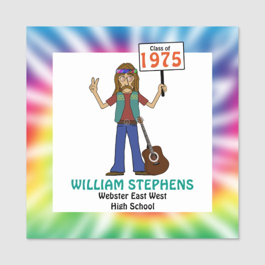 Porte-nom Classe Hippie Hippie Tie Dye Réunion (Devant)