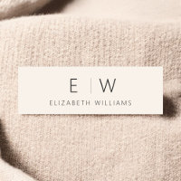 Classic Elegant Neutral Minimaliste Nom Monogramme