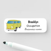 Porte-nom Classic lime green van cartoon (En situation)