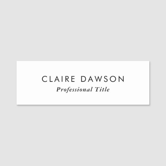 Porte-nom Classique moderne minimal personnalisé (Devant)