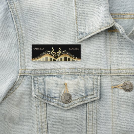 Porte-nom Clavier or et noir (En situation)