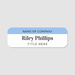 Porte-nom Clean Blue & White Company Name Title