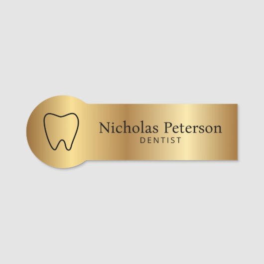 Porte-nom Clinique dentaire dentaire dentaire moderne en or (Devant)