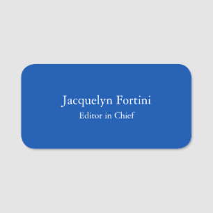 Porte-nom Cobalt Bleu Plaine Élégante Moderne Minimaliste