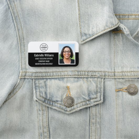 Porte-nom Code de l'employé - photo Sécurité noir (En situation)