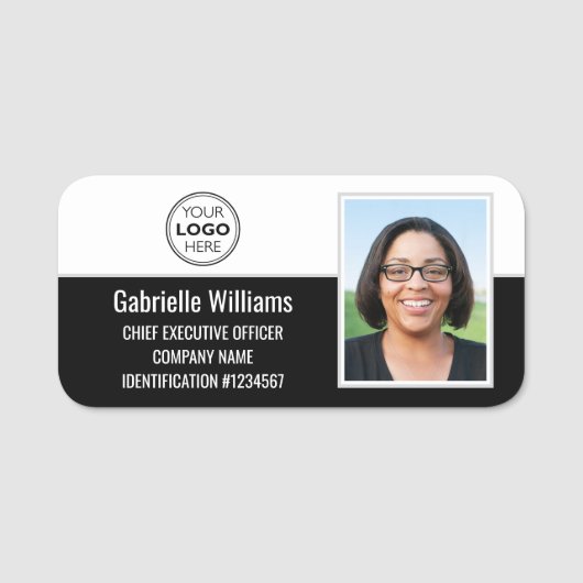 Porte-nom Code de l'employé - photo Sécurité noir (Devant)