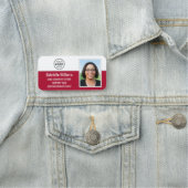 Porte-nom Code de l'employé - photo Sécurité rouge (En situation)