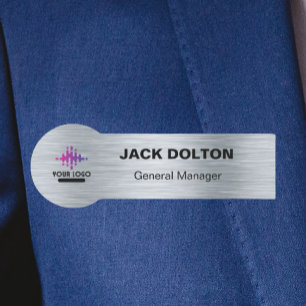 Porte-nom Code du personnel de l'Emblème Argent : Nom du log