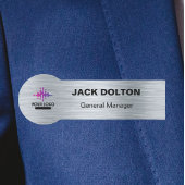 Porte-nom Code du personnel de l'Emblème Argent : Nom du log