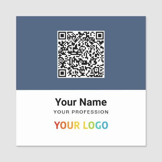 Porte-nom Code Qr de l'employé personnalisé Nom de la broche (Devant)