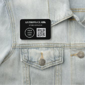 Porte-nom Code QR Logo personnalisé Employé Société magnétiq (En situation)