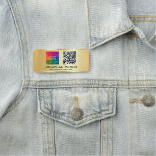 Porte-nom Code QR Photo Employé Ou Logo Professionnel Ici