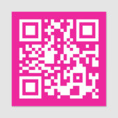 Porte-nom Code QR rose vif et blanc (Devant)