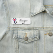 Porte-nom Coeur et stéthoscope Médicale (En situation)