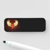 Porte-nom Coeur rouge avec ailes d'or (En situation)