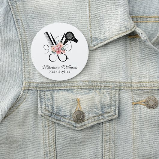Porte-nom coiffeur coiffeur barbier floral ciseaux salon de  (En situation)