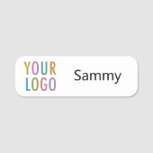 Porte-nom Coins arrondis Nom Balise Logo d'entreprise person (Devant)