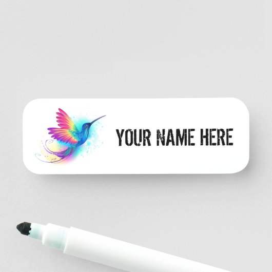 Porte-nom Colibri arc-en-ciel exotique (En situation)