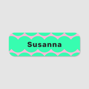 Porte-nom Coloré Turquoise Vert rose Squiggle magnétique