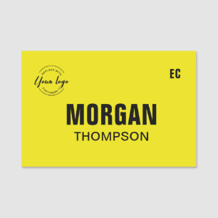 Porte-nom Comité de logo personnalisé jaune vif
