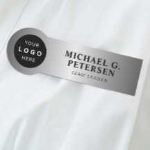Company business logo faux silver employee