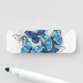 Porte-nom Composition des papillons blancs et bleus (En situation)