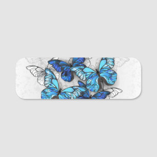 Porte-nom Composition des papillons blancs et bleus