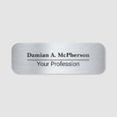 Porte-nom Conception d'étiquette personnalisée Silver & Blac (Devant)