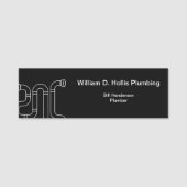 Porte-nom Conception professionnelle de plombier de tuyaux (Devant)