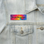 Porte-nom Conception Tie Dye arc-en-ciel néon (En situation)