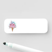 Porte-nom Cône de gaufre de glace rose Sakura (En situation)