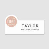 Porte-nom Conférence des employés de votre logo d'entreprise (Devant)