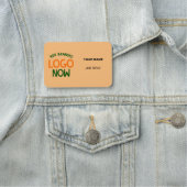 PORTE-NOM CONTEMPORAIN PROPRE PEACH ORANGE CLIENT MODE (En situation)