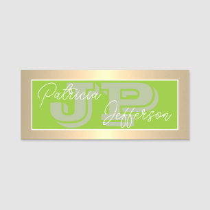 Porte-nom Couleur de mode vert pomme luxe or