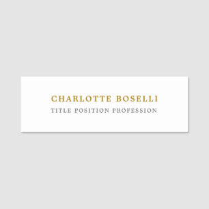 Porte-nom Couleur d'or professionnelle minimaliste