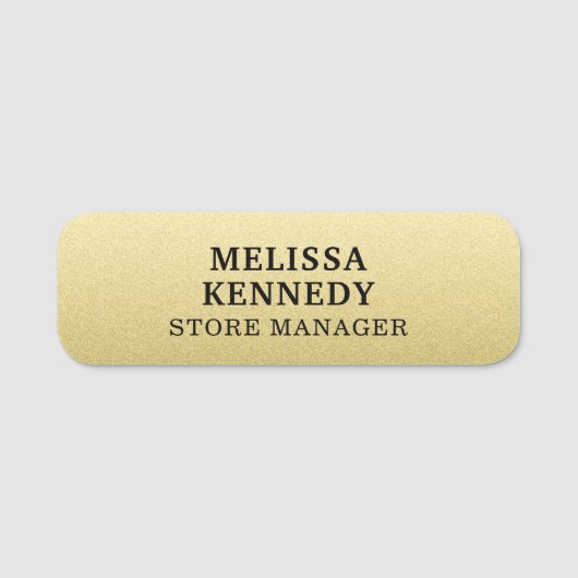 Porte-nom Couleur dorée personnalisée personnalisée (Devant)
