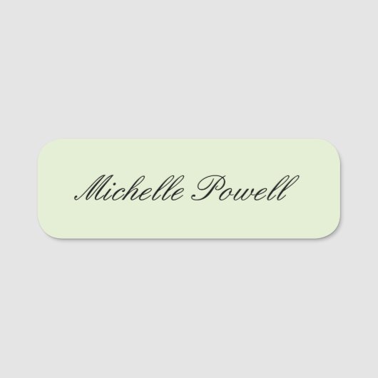 Porte-nom Couleur Pastel Clair Moderne Script Tendance (Devant)