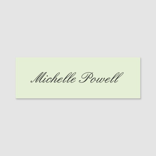 Porte-nom Couleur Pastel Clair Moderne Script Tendance (Devant)