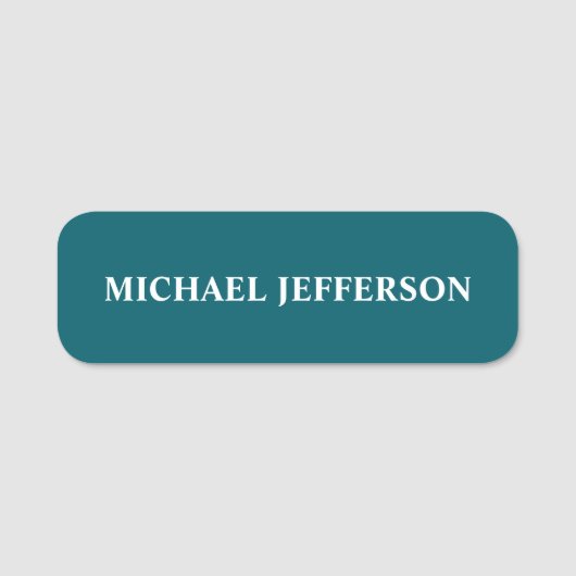 Porte-nom Couleur Turquoise foncée chic personnalisée (Devant)