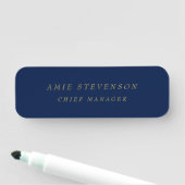 Porte-nom Couleurs d'or bleu Professional Classic Plain (En situation)