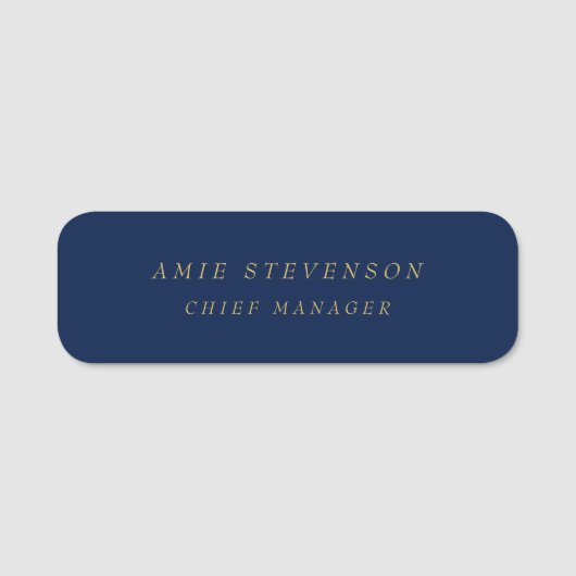 Porte-nom Couleurs d'or bleu Professional Classic Plain (Devant)