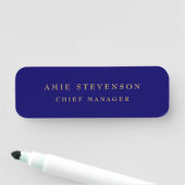 Porte-nom Couleurs d'or bleu Professional Classic Plain (En situation)