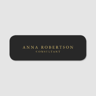 Porte-nom Couleurs d'or noir professionnel minimaliste tenda