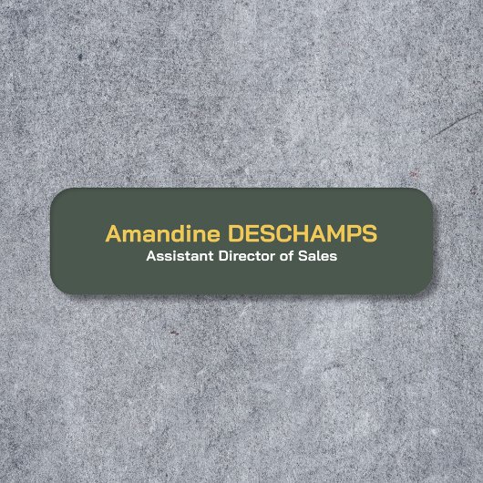 Porte-nom couleurs or et vert forêt