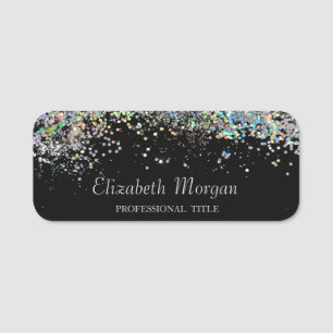 Porte-nom Couleurs Tendances Confettis Noir