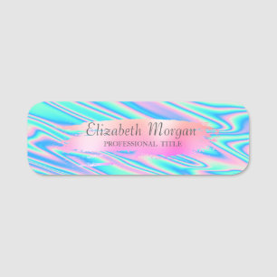 Porte-nom Coup de pinceau, ombré holographique coloré